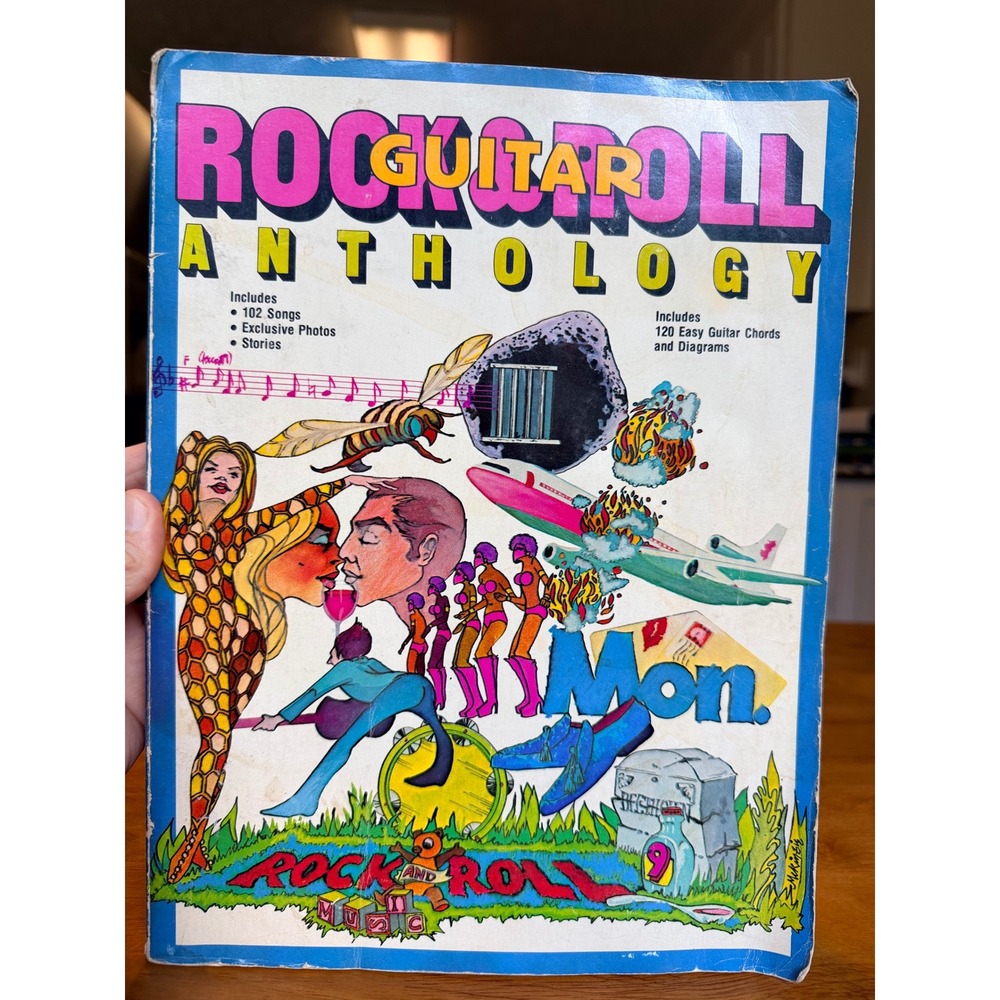 Vintage 1978 Rock and Roll Guitar Anthology Songbook 102 Songs Big 3 Music Corp